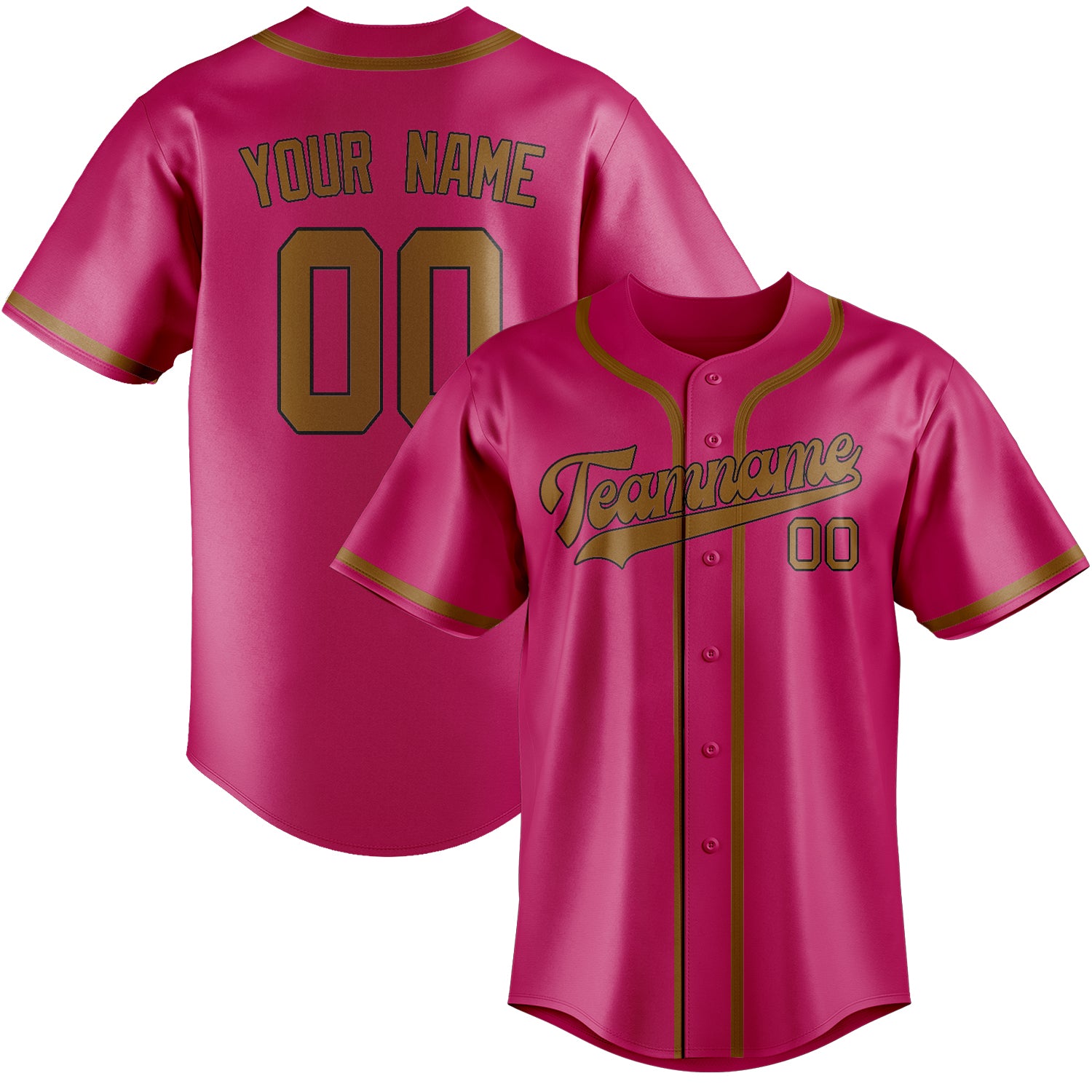 Maillot de baseball rose kaki personnalisé