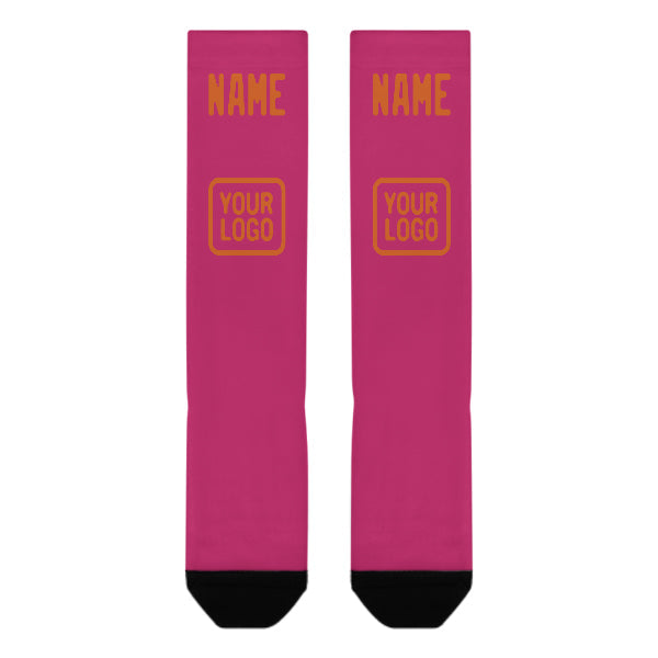 Chaussettes hautes roses et orange personnalisées