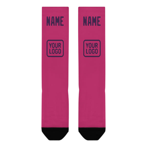 Chaussettes hautes roses et violettes personnalisées