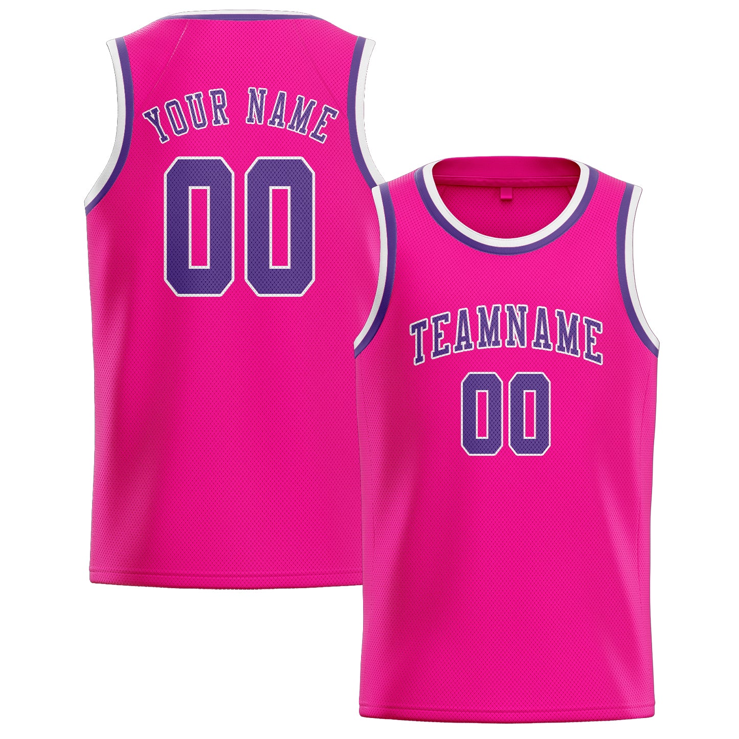 Maillot de basketball personnalisé rose et violet clair