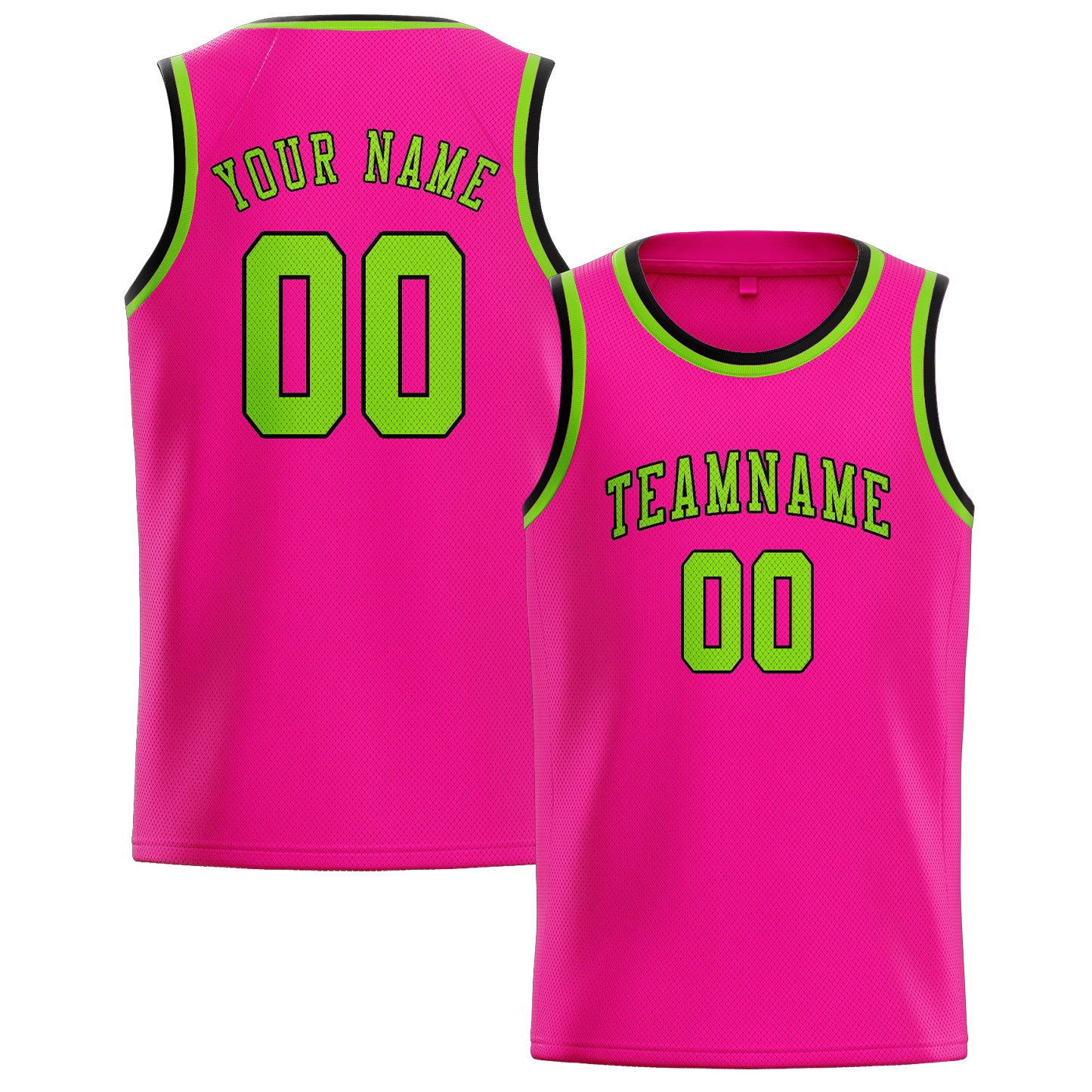 Maillot de basketball personnalisé rose et vert émeraude