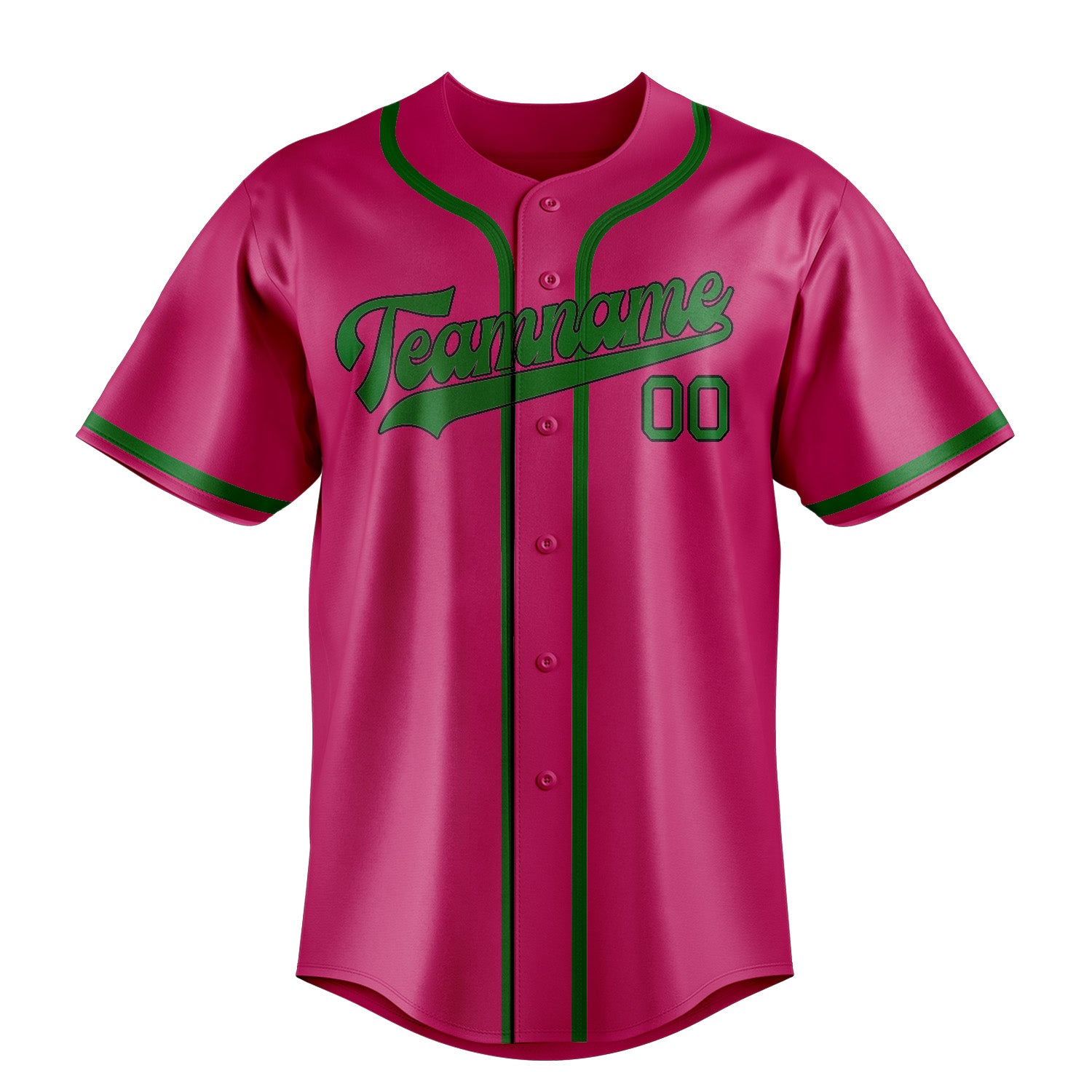 Maillot de baseball personnalisé rose et vert émeraude