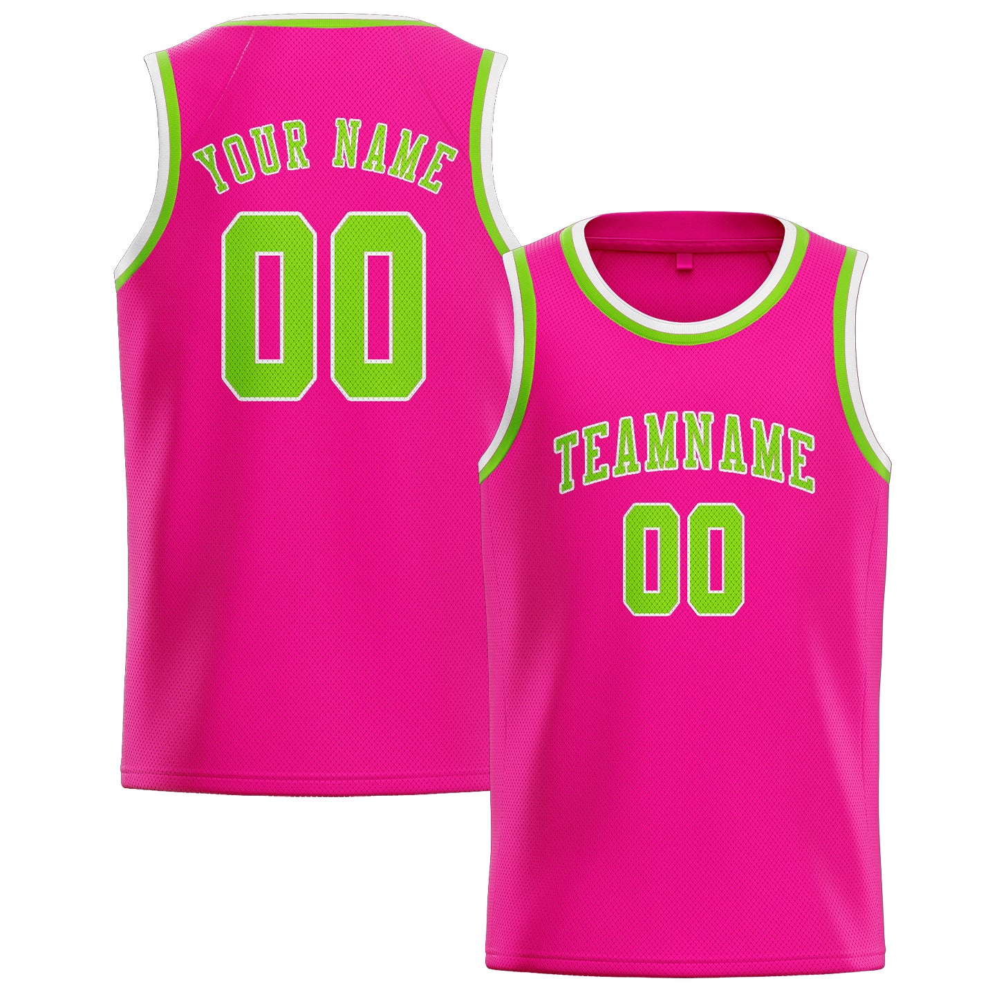 Maillot de basketball personnalisé rose et vert émeraude