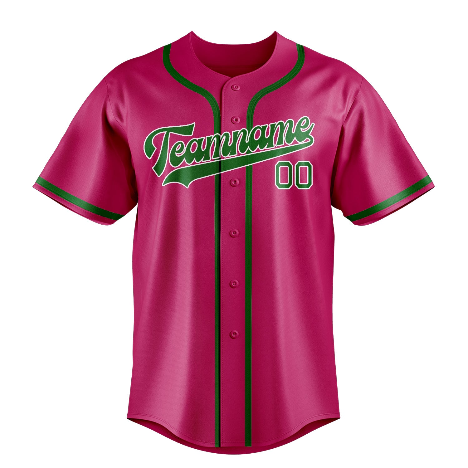 Maillot de baseball personnalisé rose et vert émeraude