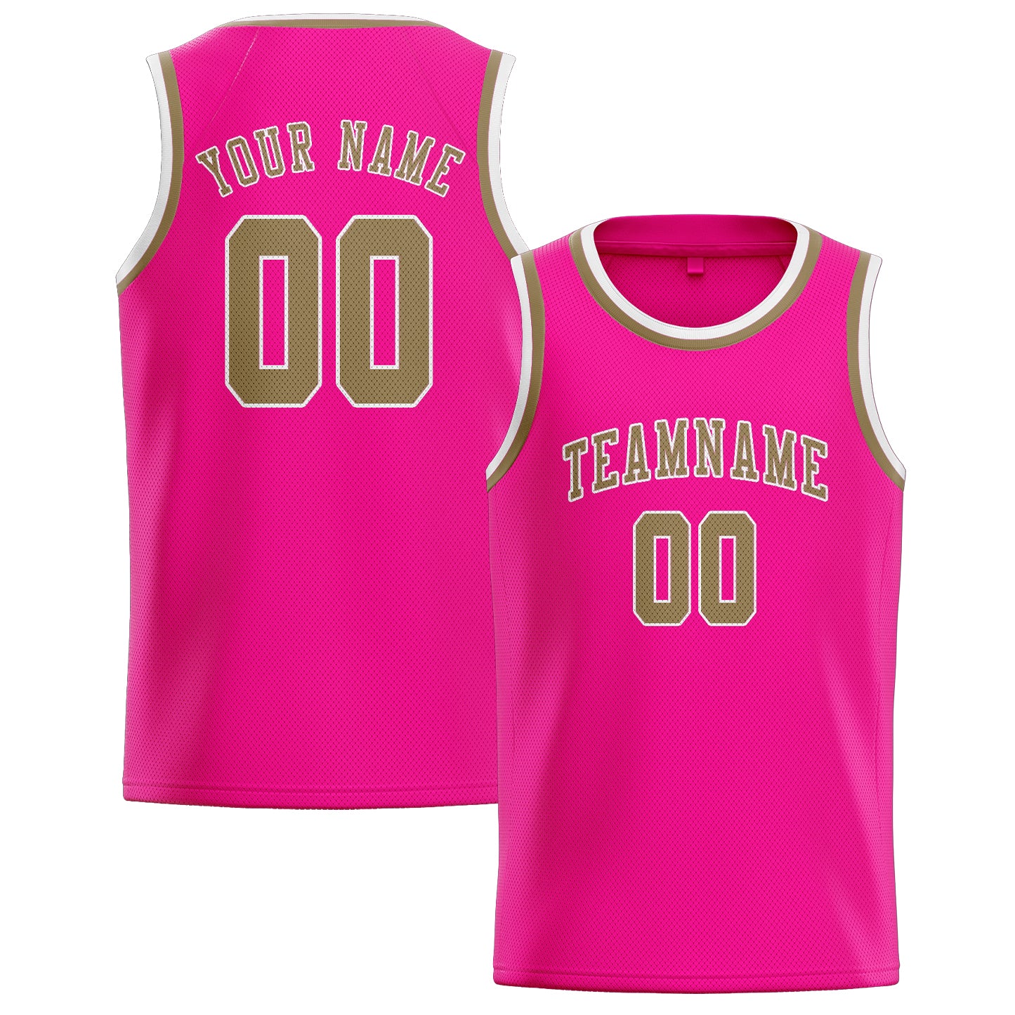 Maillot de basketball rose clair kaki personnalisé