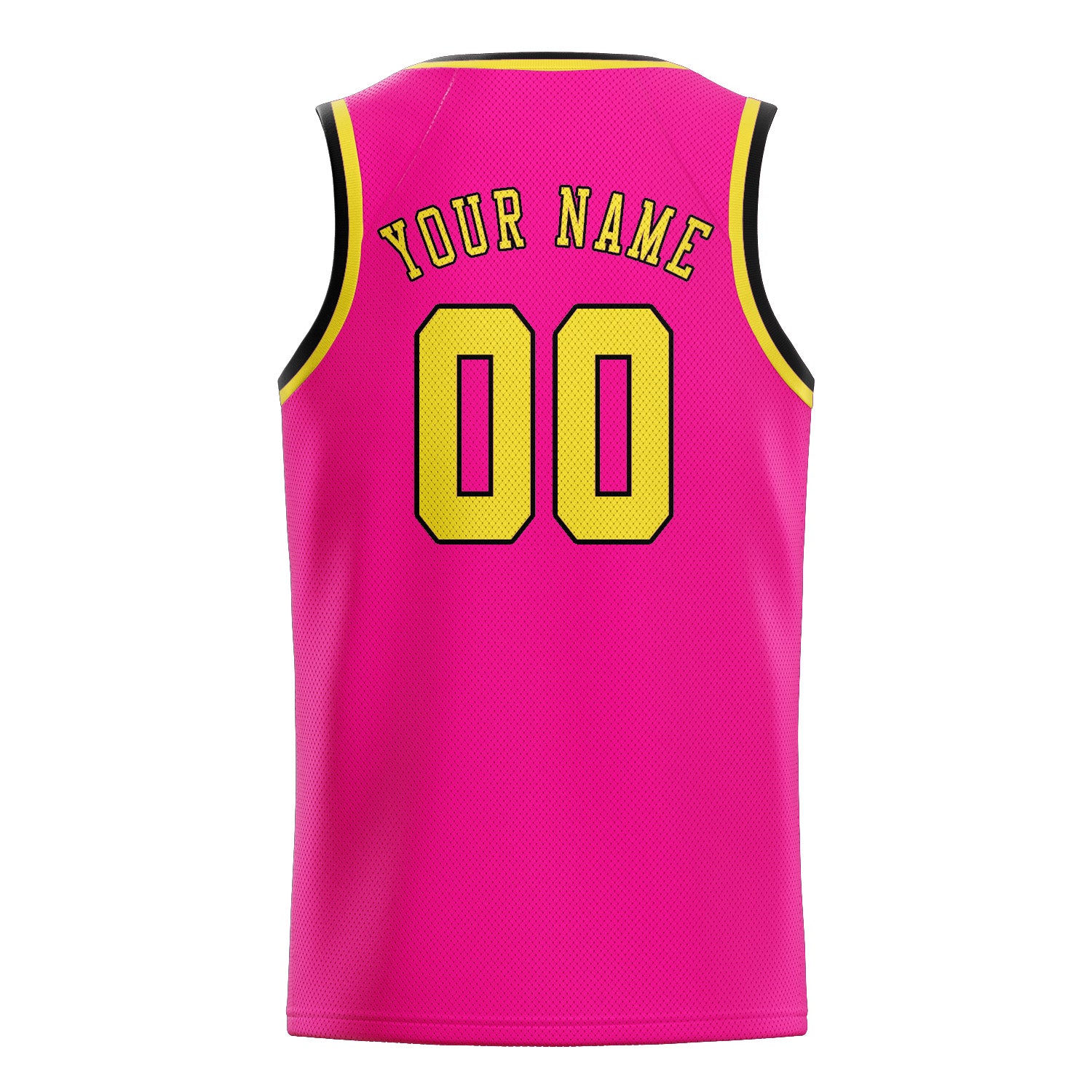 Maillot de basketball personnalisé rose et jaune clair