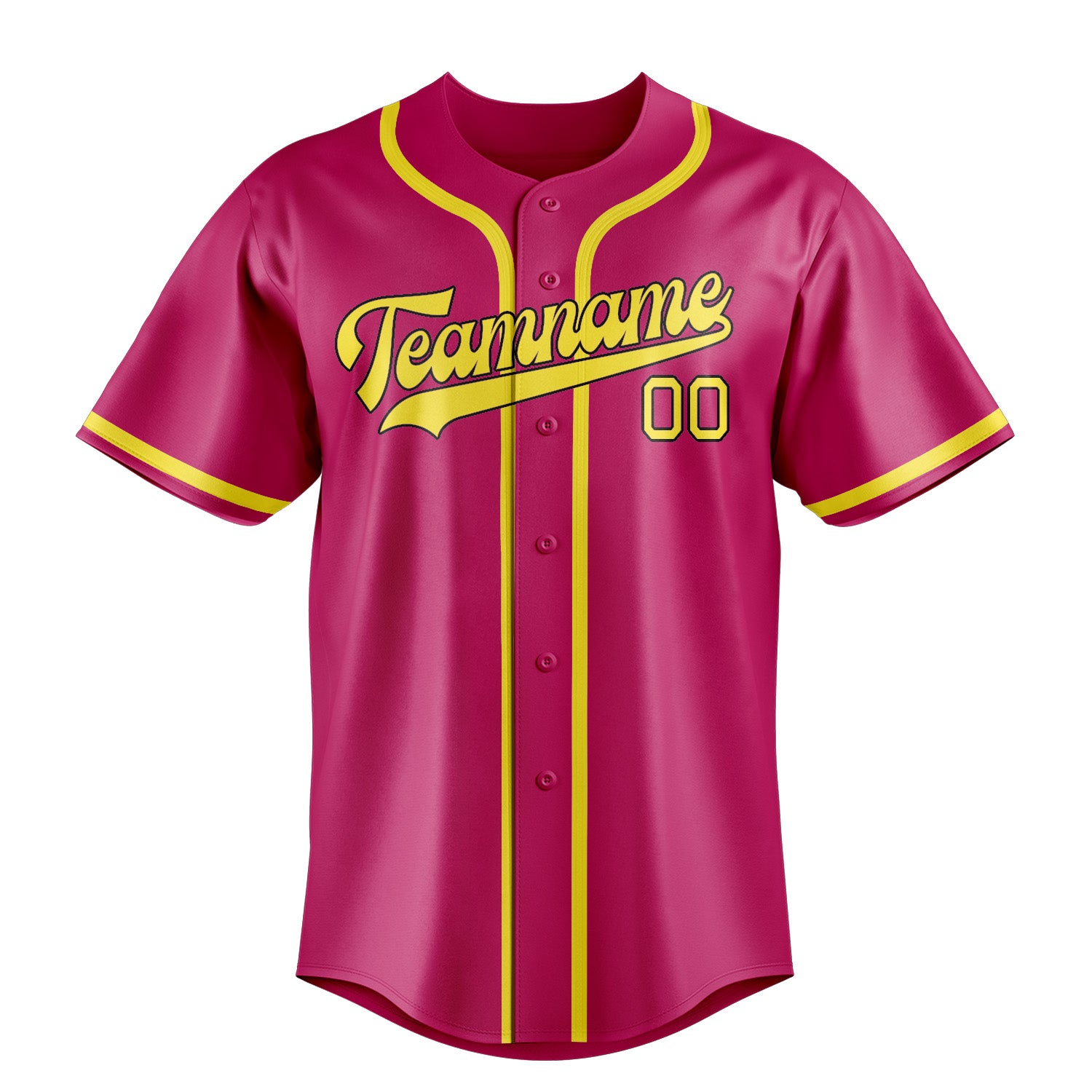 Maillot de baseball personnalisé rose et jaune clair
