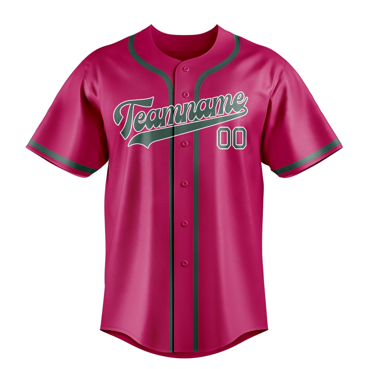 Maillot de baseball personnalisé rose, bleu et vert