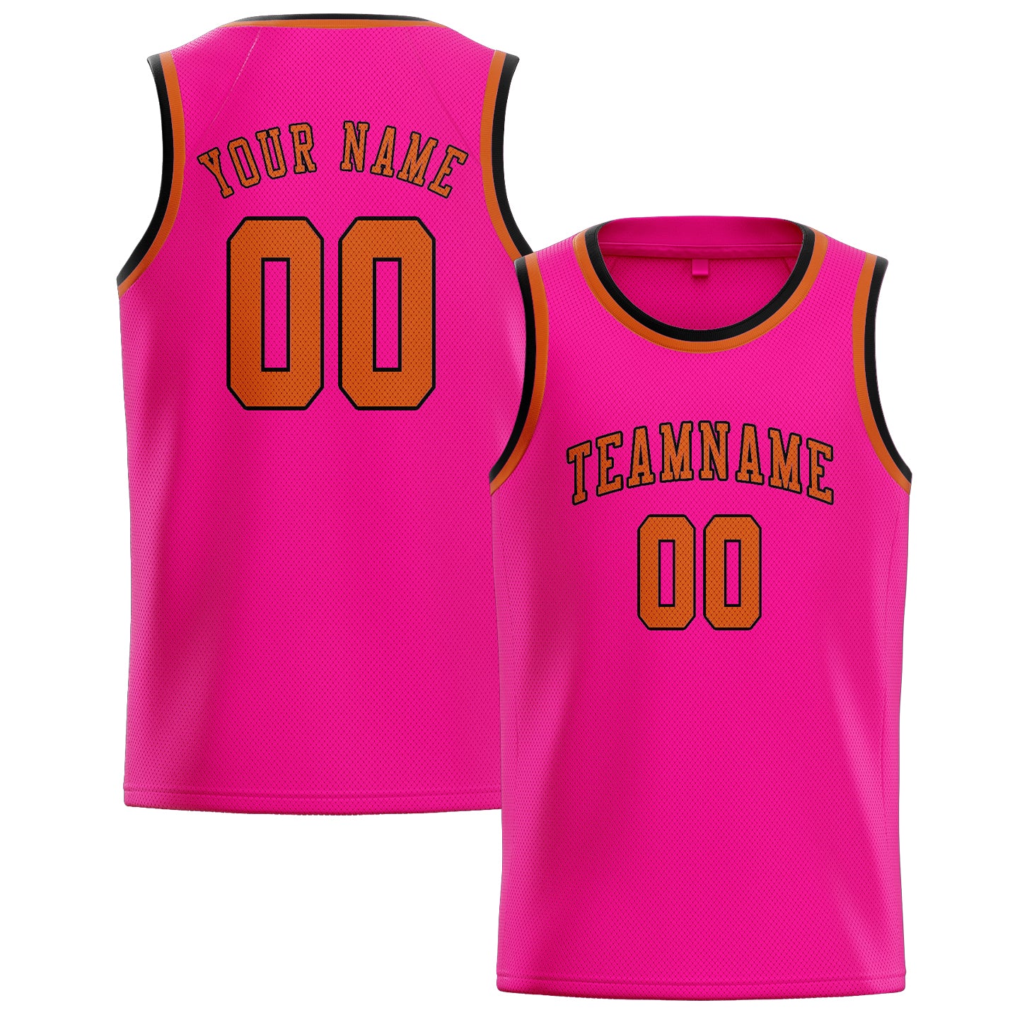 Maillot de basketball rose et orange personnalisé