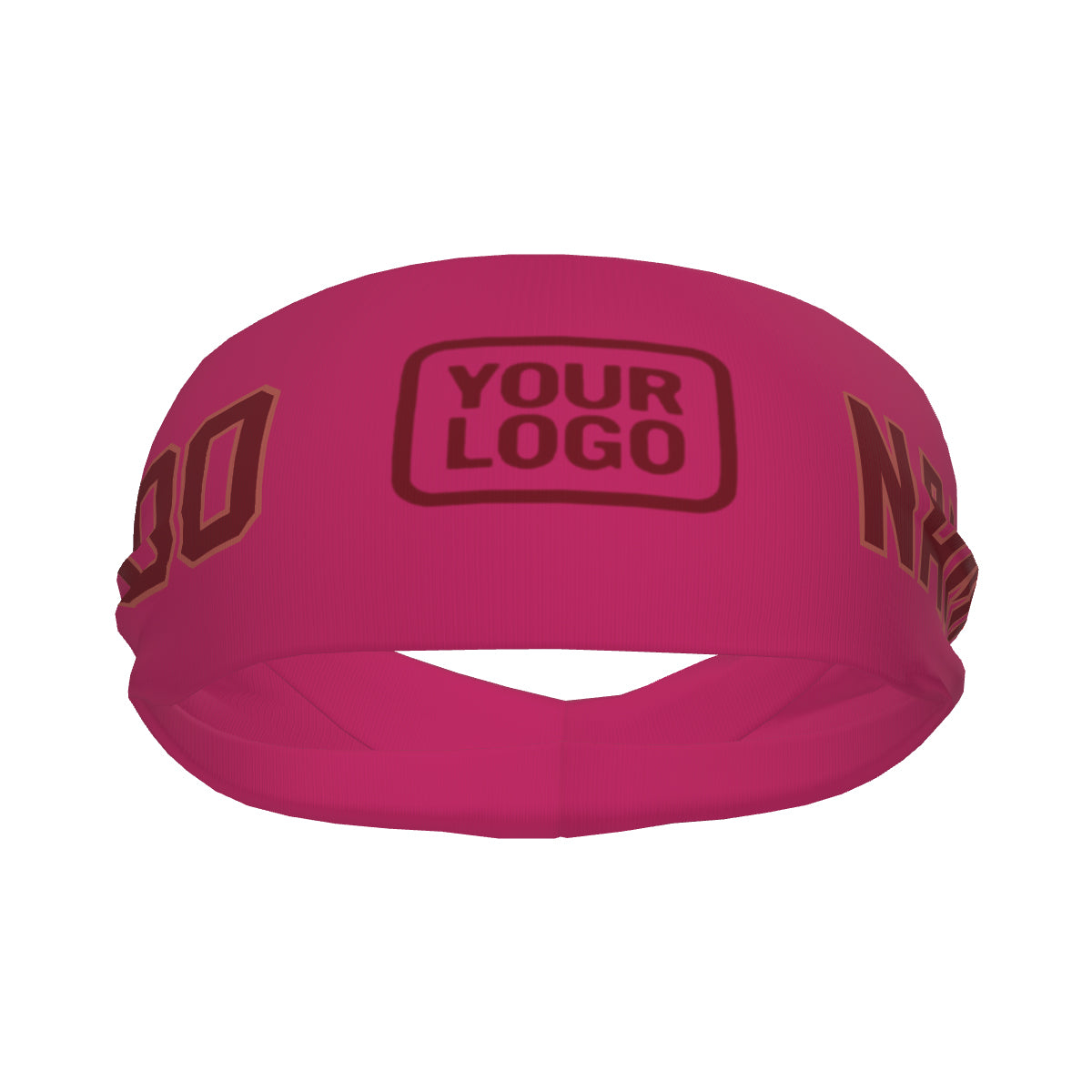 Bandeau de sport personnalisé rose cramoisi rouge