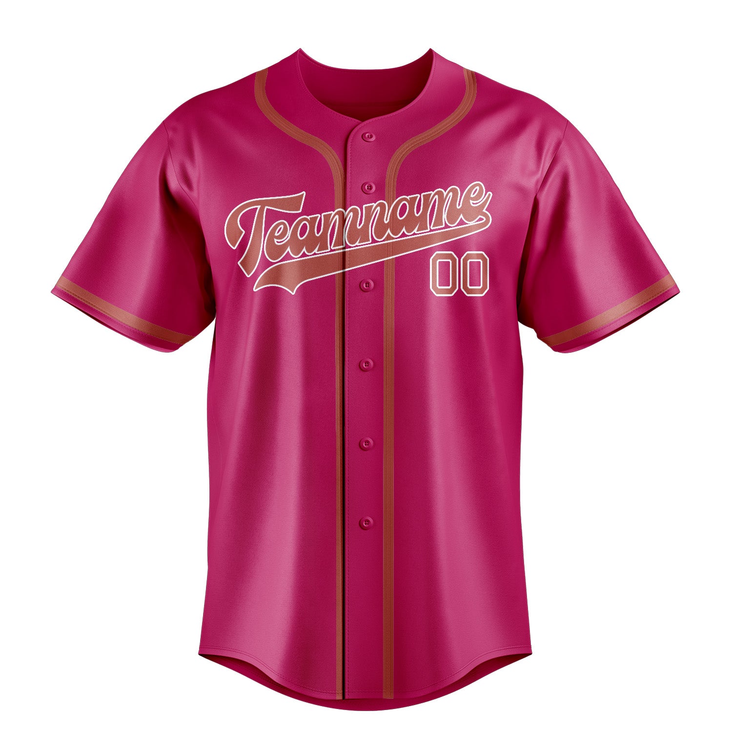 Maillot de baseball personnalisé rose cuivré rose