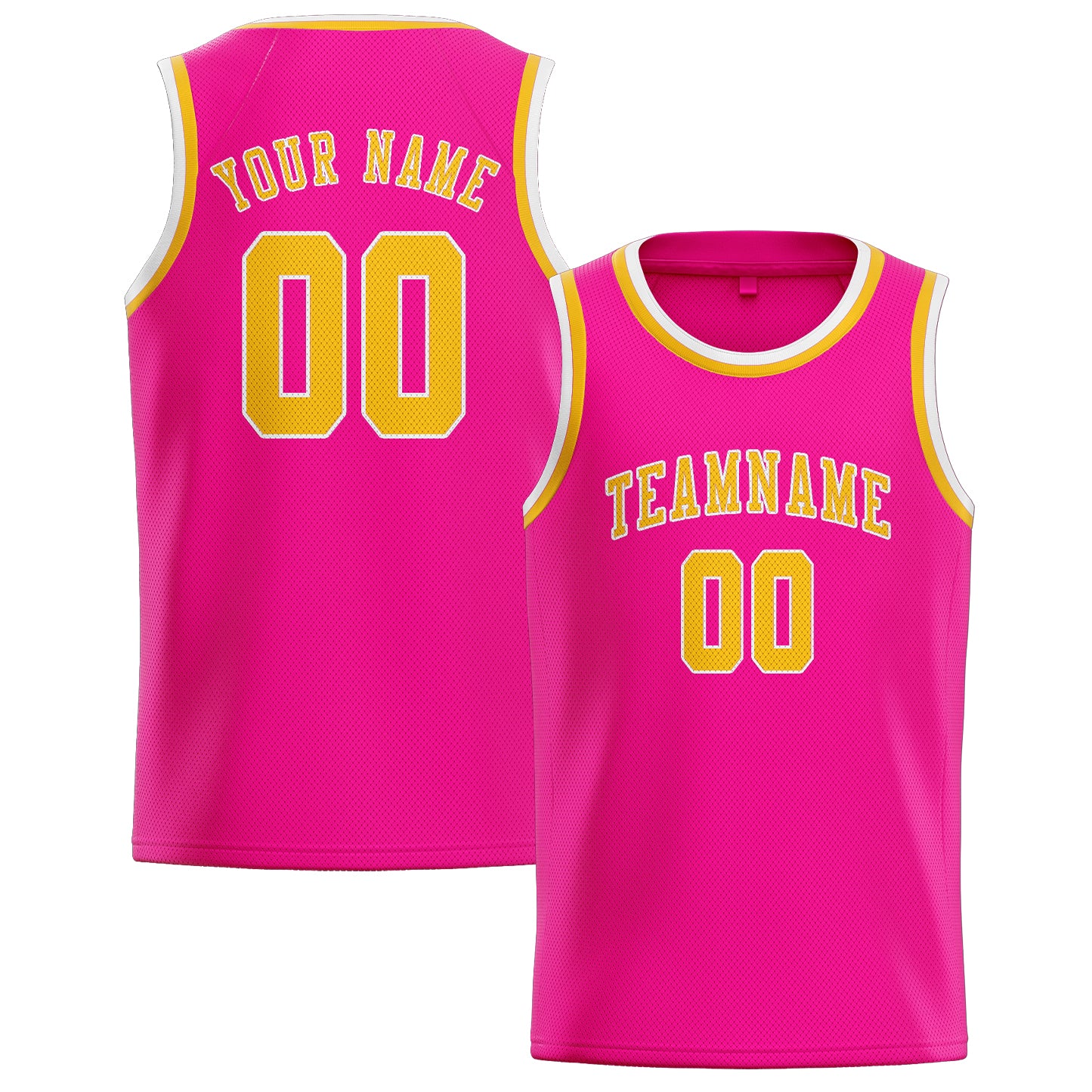 Maillot de basketball rose et or personnalisé