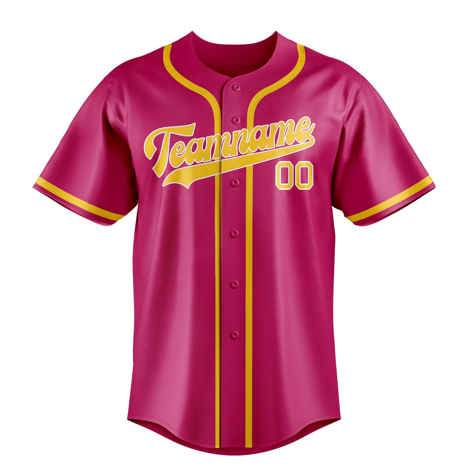 Maillot de baseball rose et or personnalisé