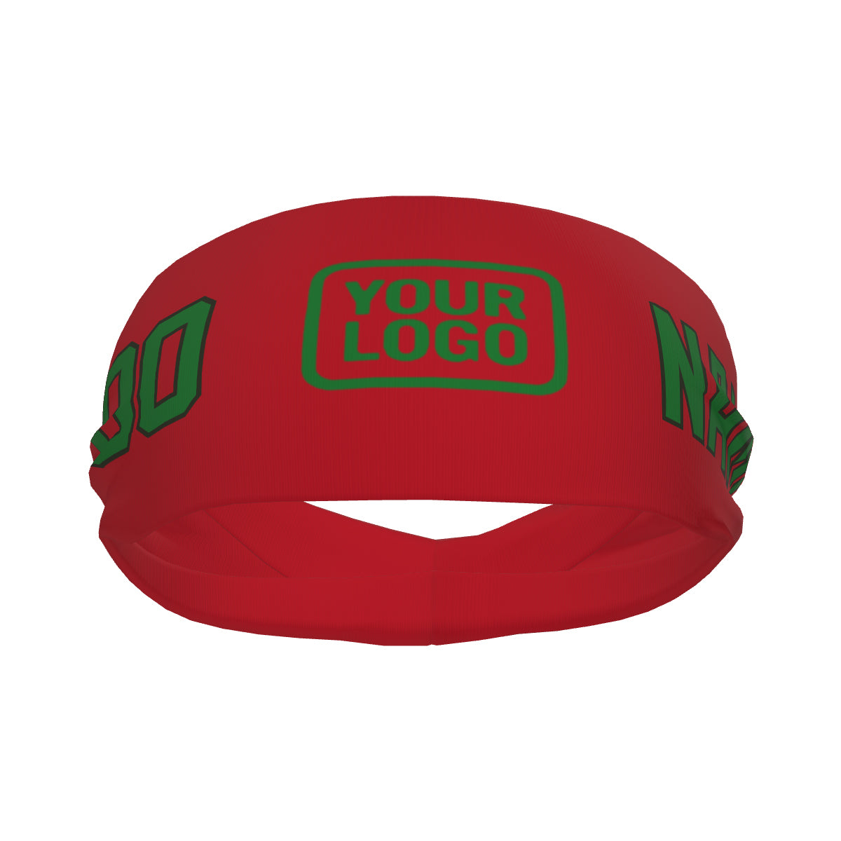 Bandeau de sport personnalisé rouge et vert émeraude