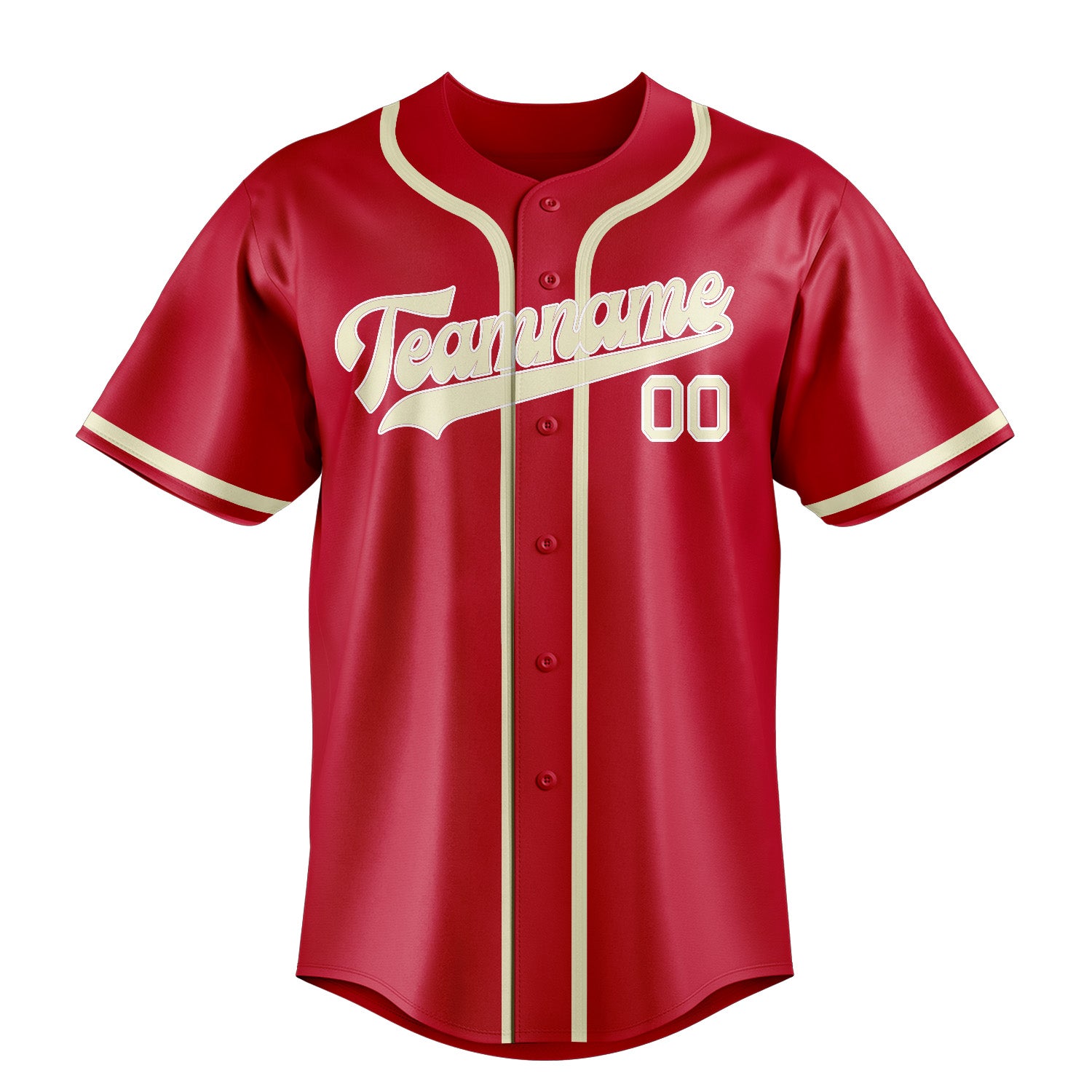 Maillot de baseball personnalisé rouge crème