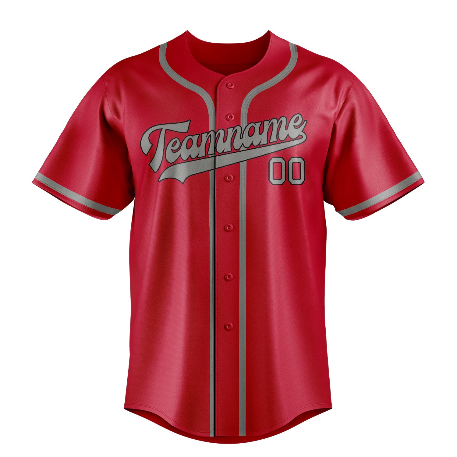 Maillot de baseball personnalisé rouge et gris