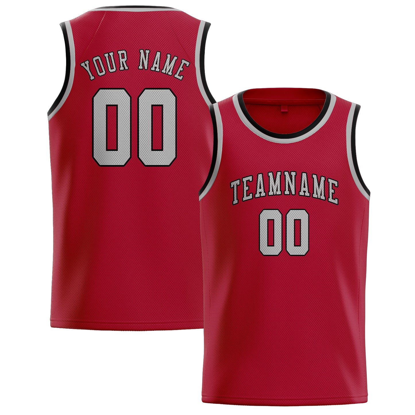 Maillot de basketball personnalisé rouge et gris