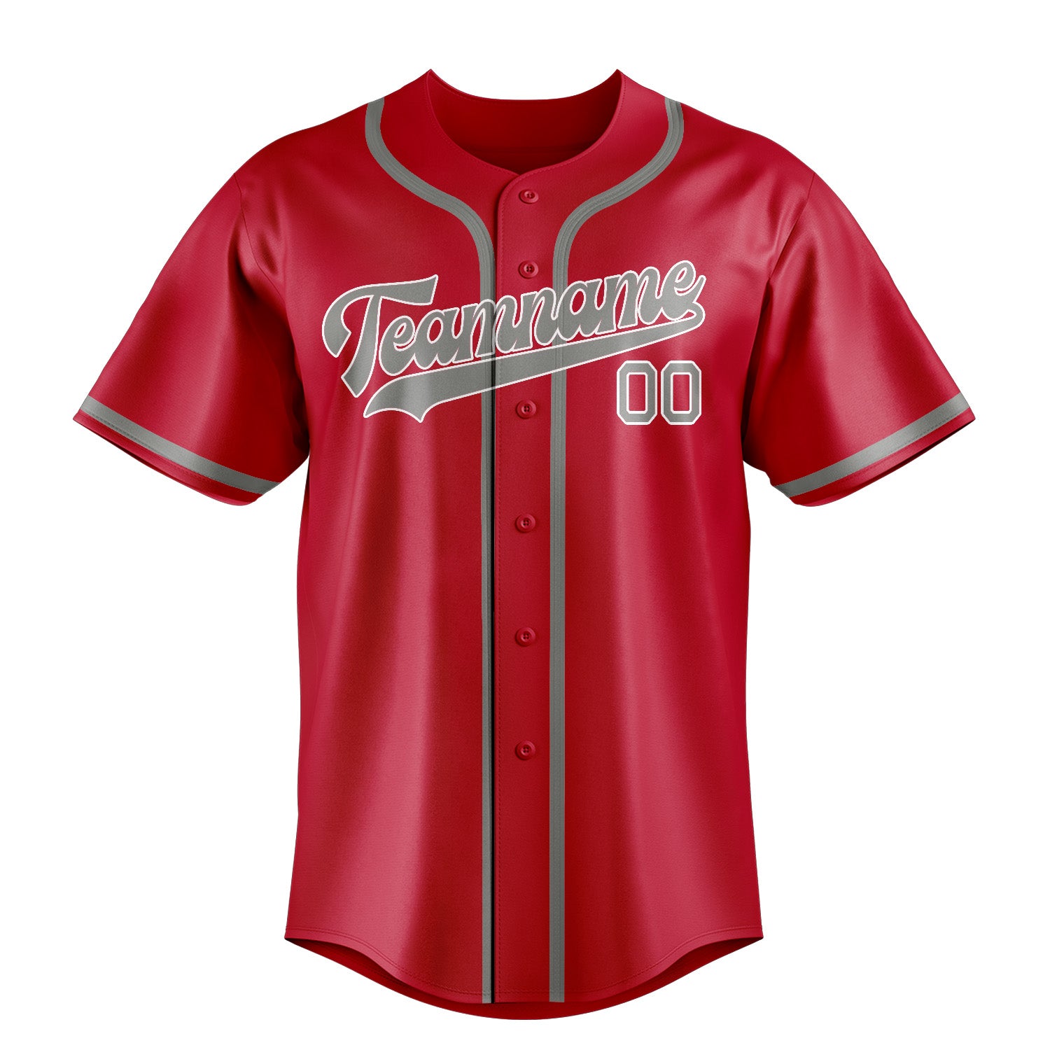 Maillot de baseball personnalisé rouge et gris