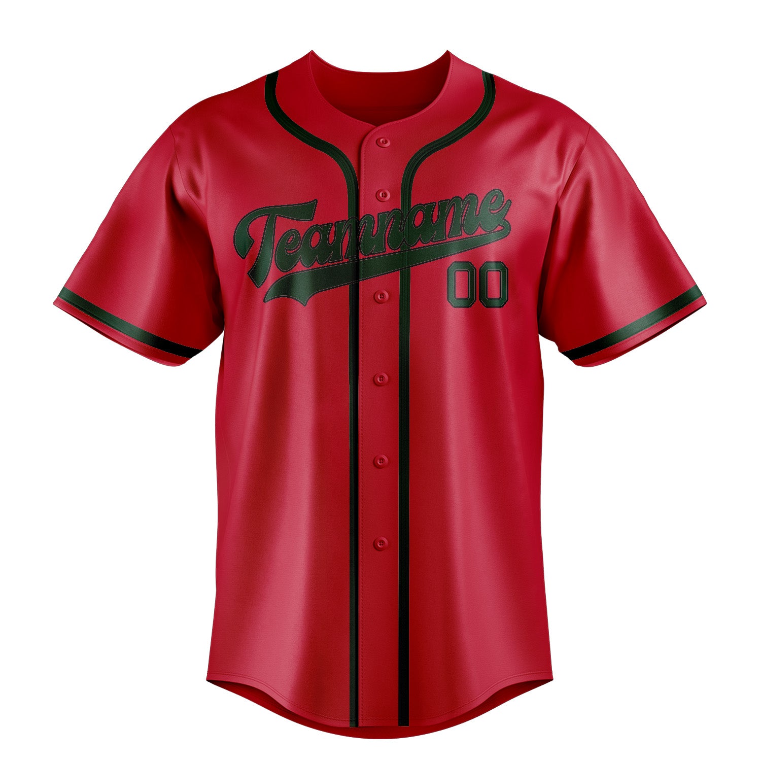 Maillot de baseball personnalisé rouge et vert