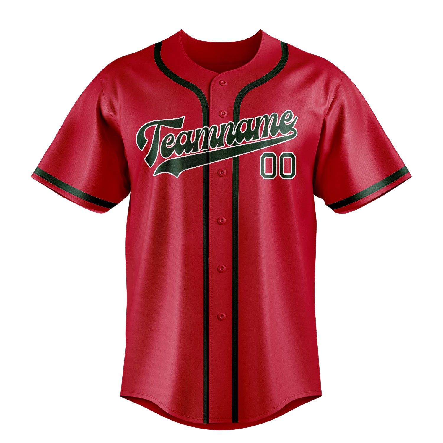 Maillot de baseball personnalisé rouge et vert
