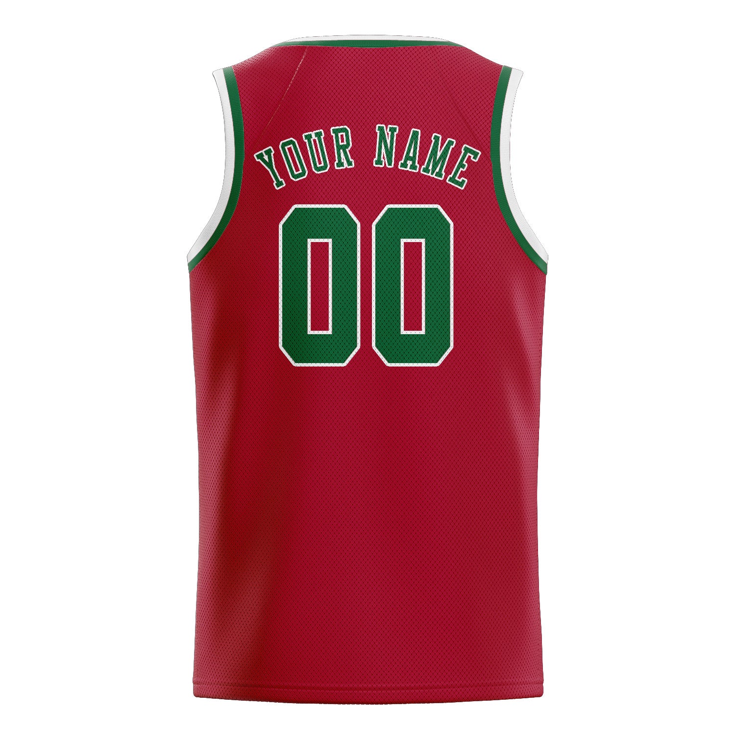 Maillot de basketball rouge et vert personnalisé