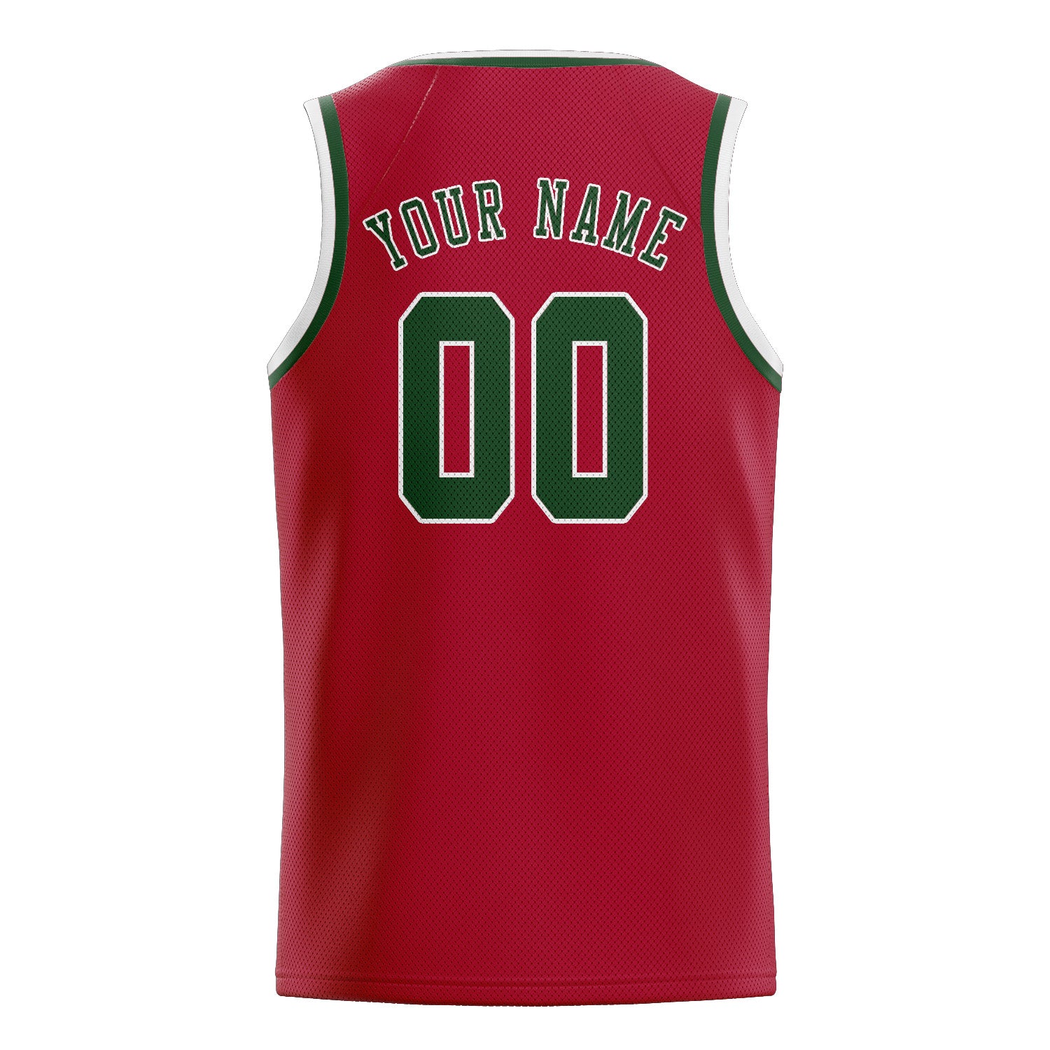 Maillot de basketball personnalisé rouge et vert foncé