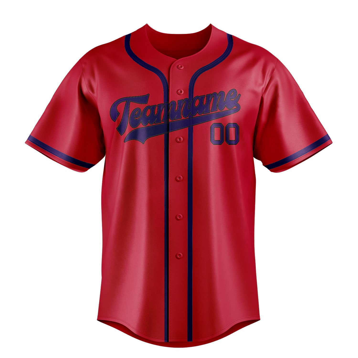 Maillot de baseball rouge et violet personnalisé