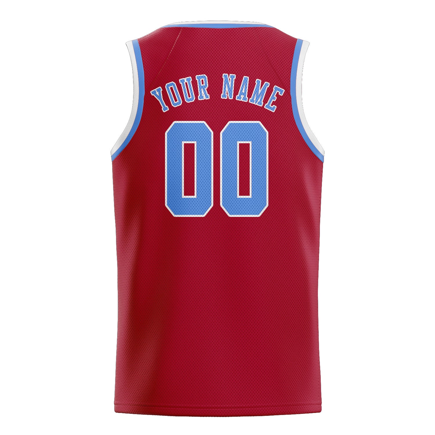 Maillot de basketball personnalisé rouge et bleu clair