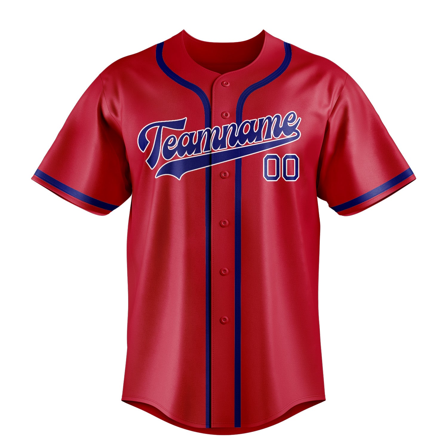 Maillot de baseball personnalisé rouge et bleu ciel