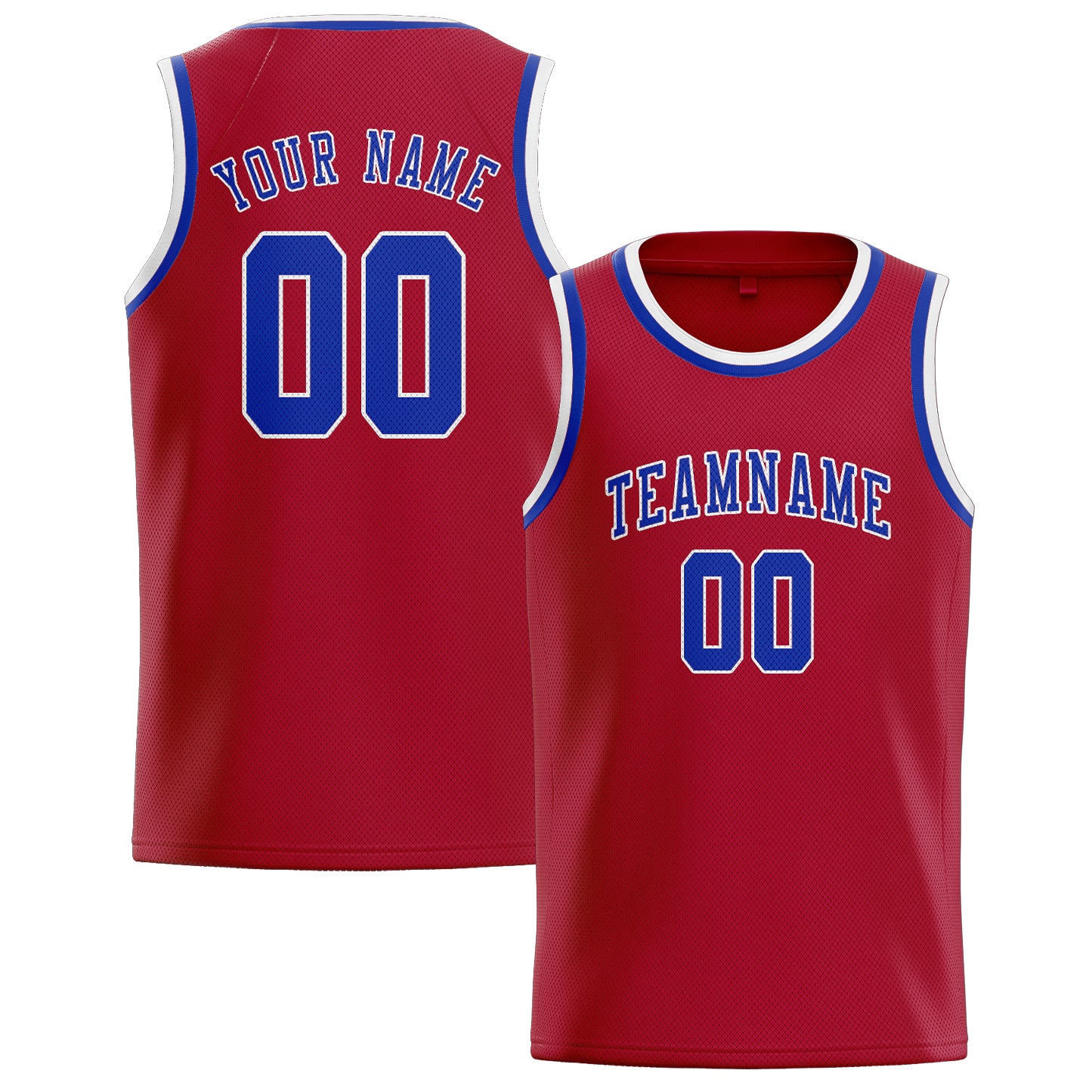 Maillot de basketball personnalisé rouge et bleu ciel