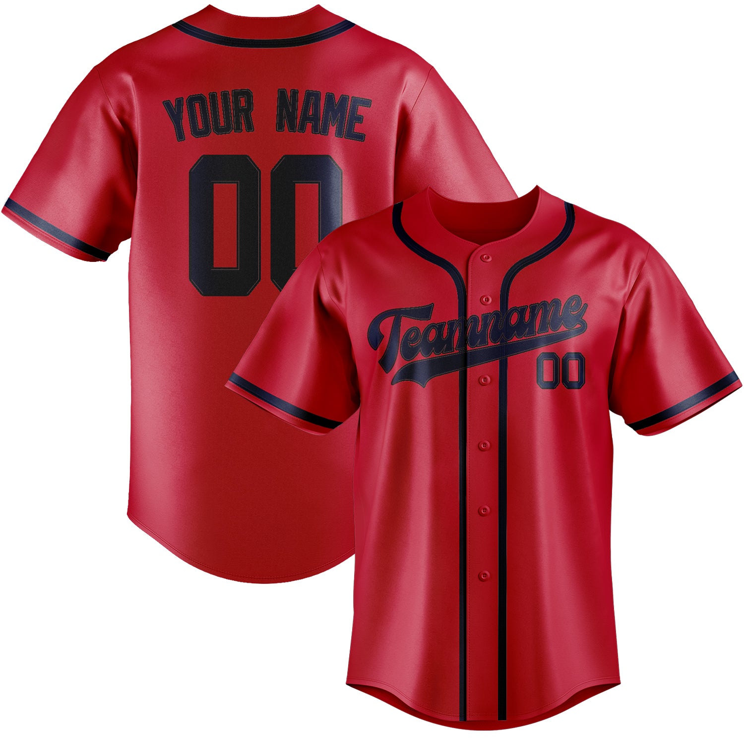 Maillot de baseball personnalisé rouge et bleu
