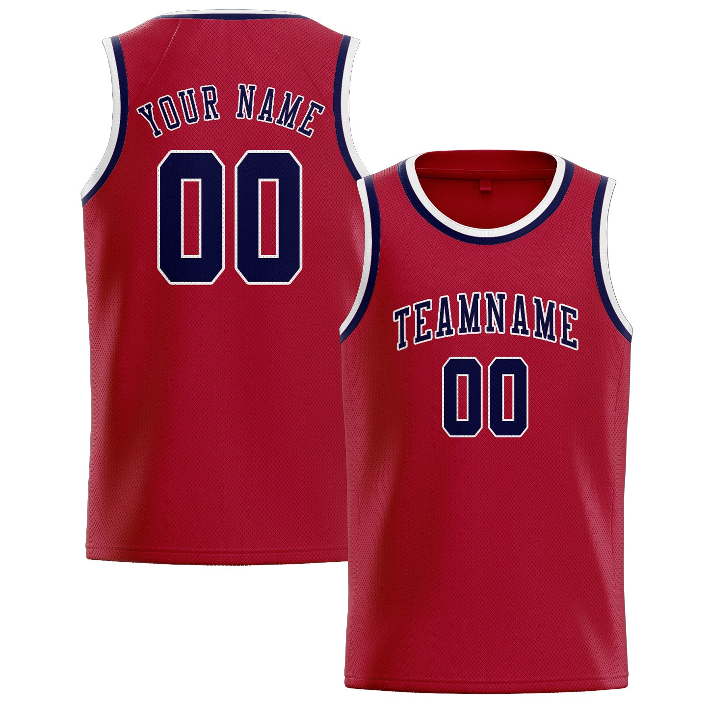 Maillot de basketball personnalisé rouge marine