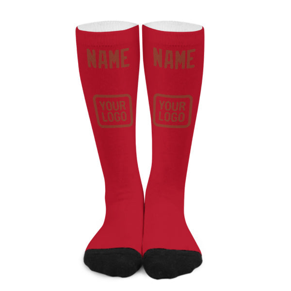 Chaussettes hautes rouges corail personnalisées