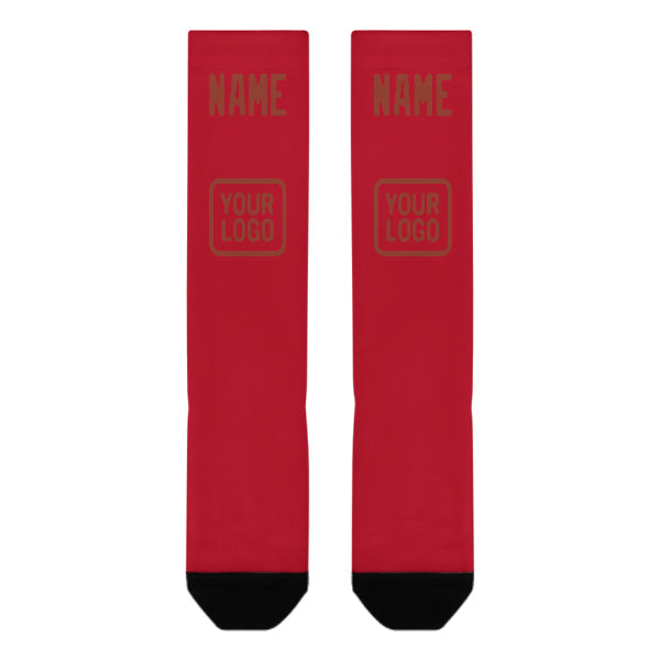 Chaussettes hautes rouges corail personnalisées