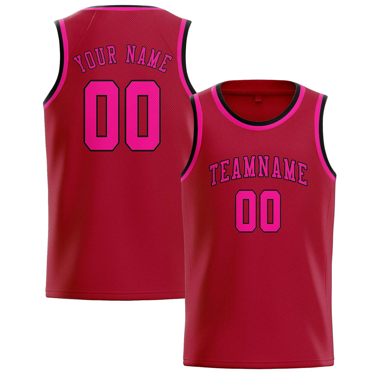 Maillot de basketball personnalisé rouge et rose