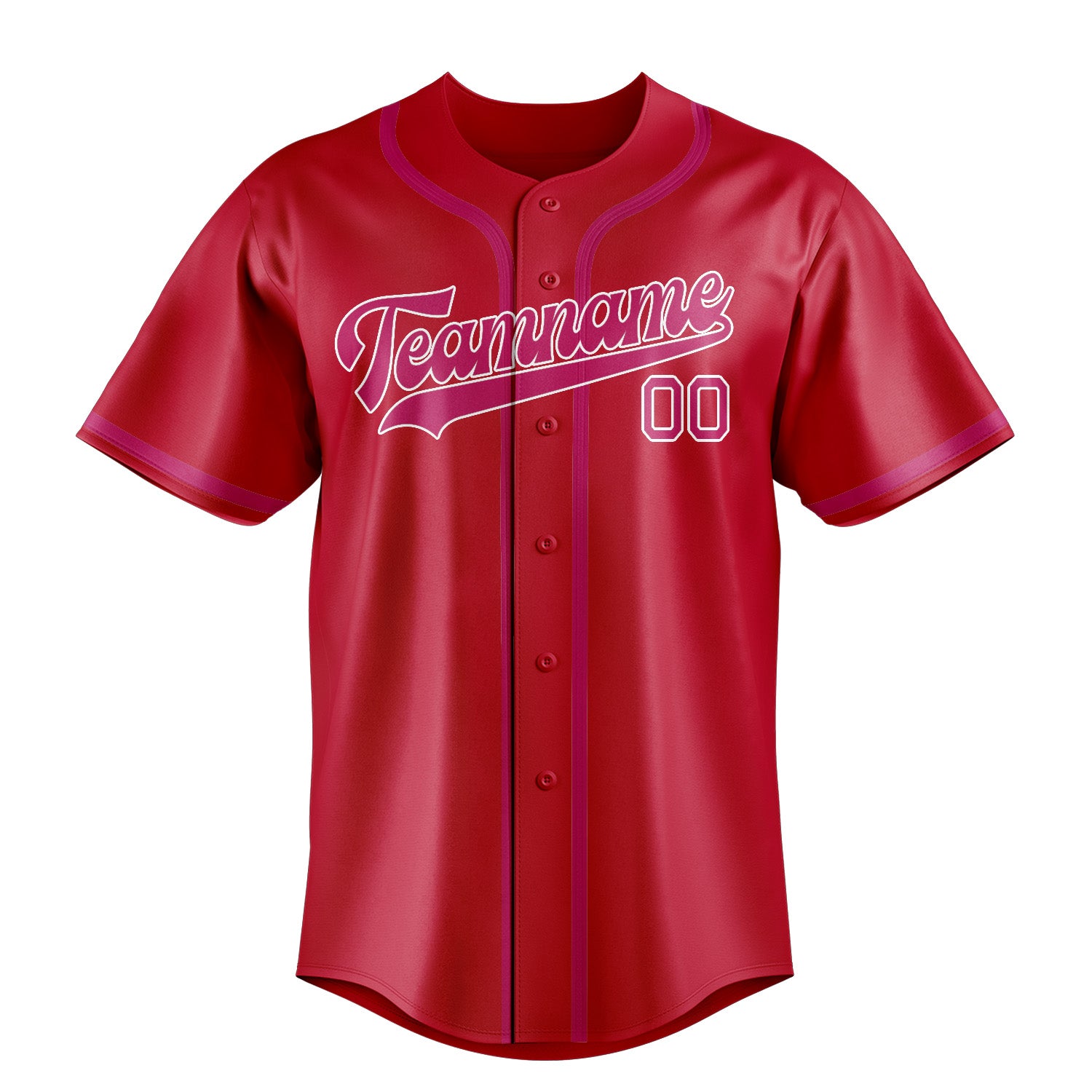 Maillot de baseball personnalisé rouge et rose
