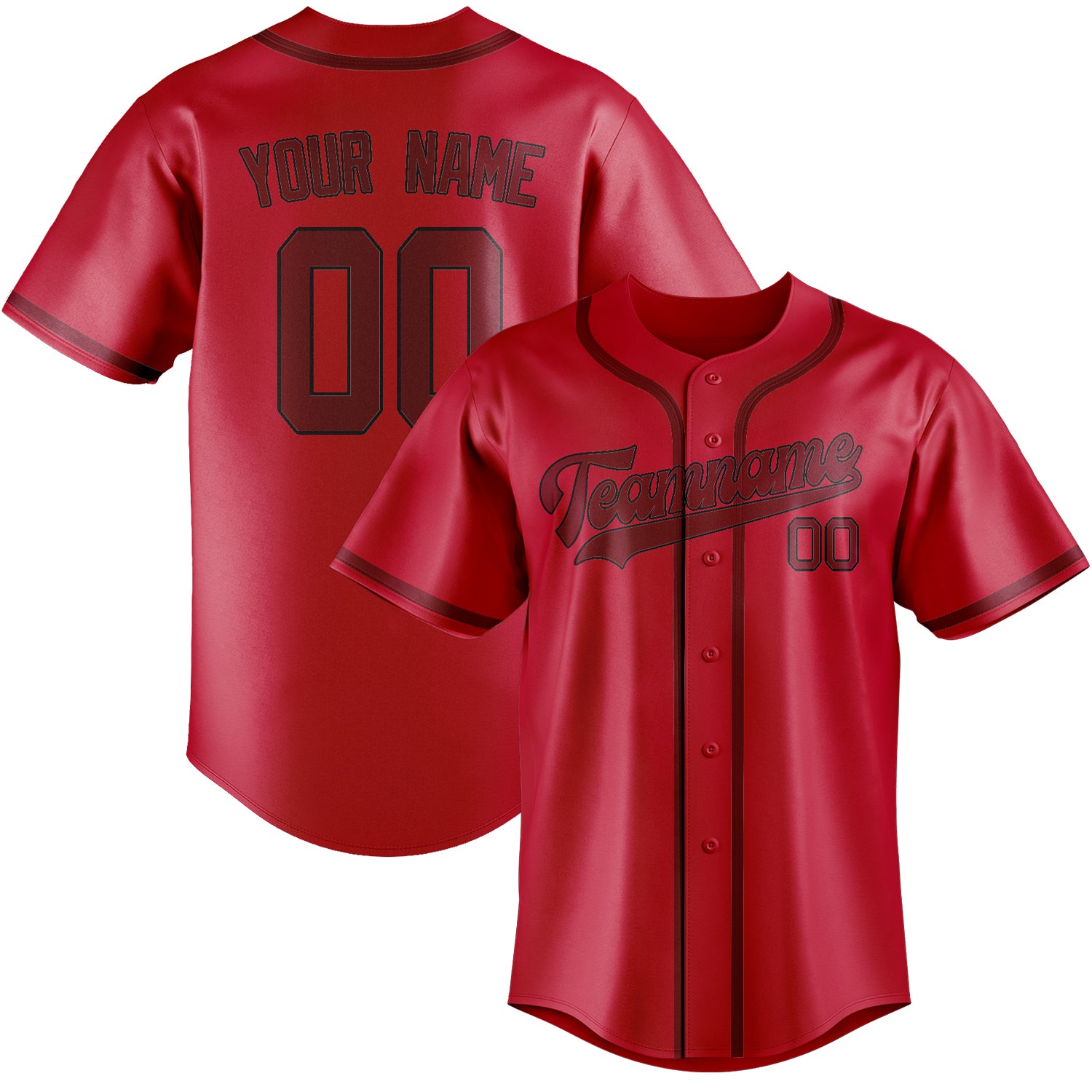Maillot de baseball rouge cramoisi personnalisé
