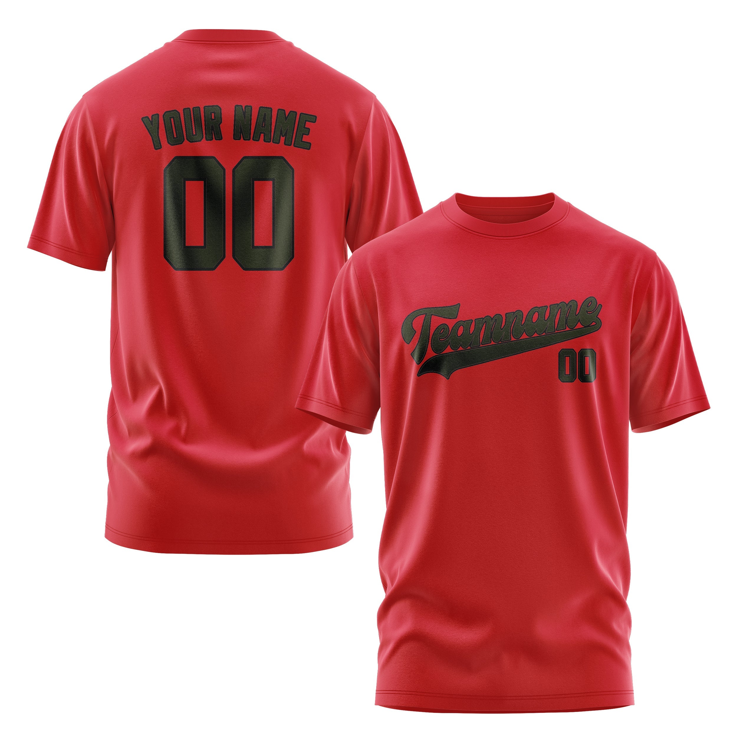 T-shirt personnalisé rouge olive