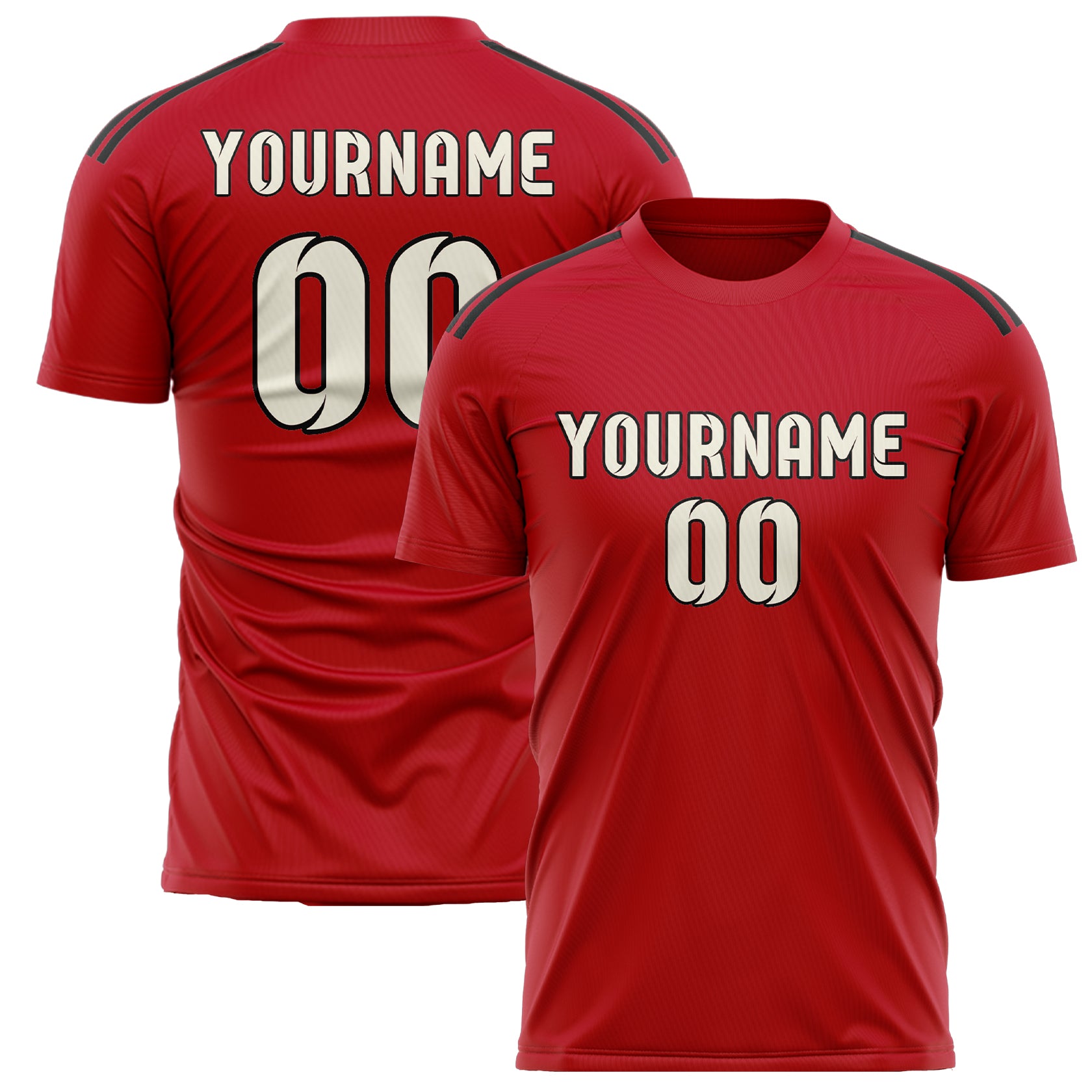 Maillot de football personnalisé rouge crème