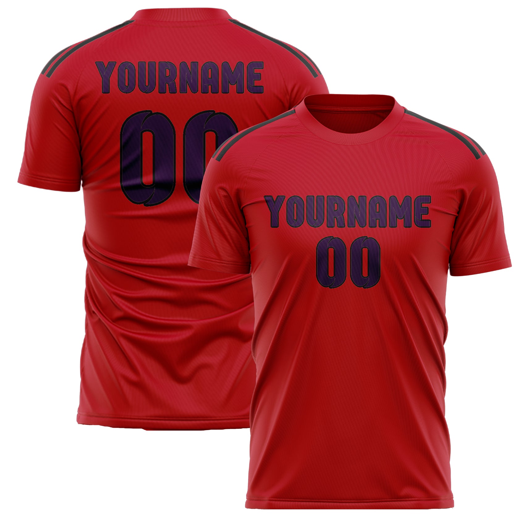 Maillot de football personnalisé rouge et violet