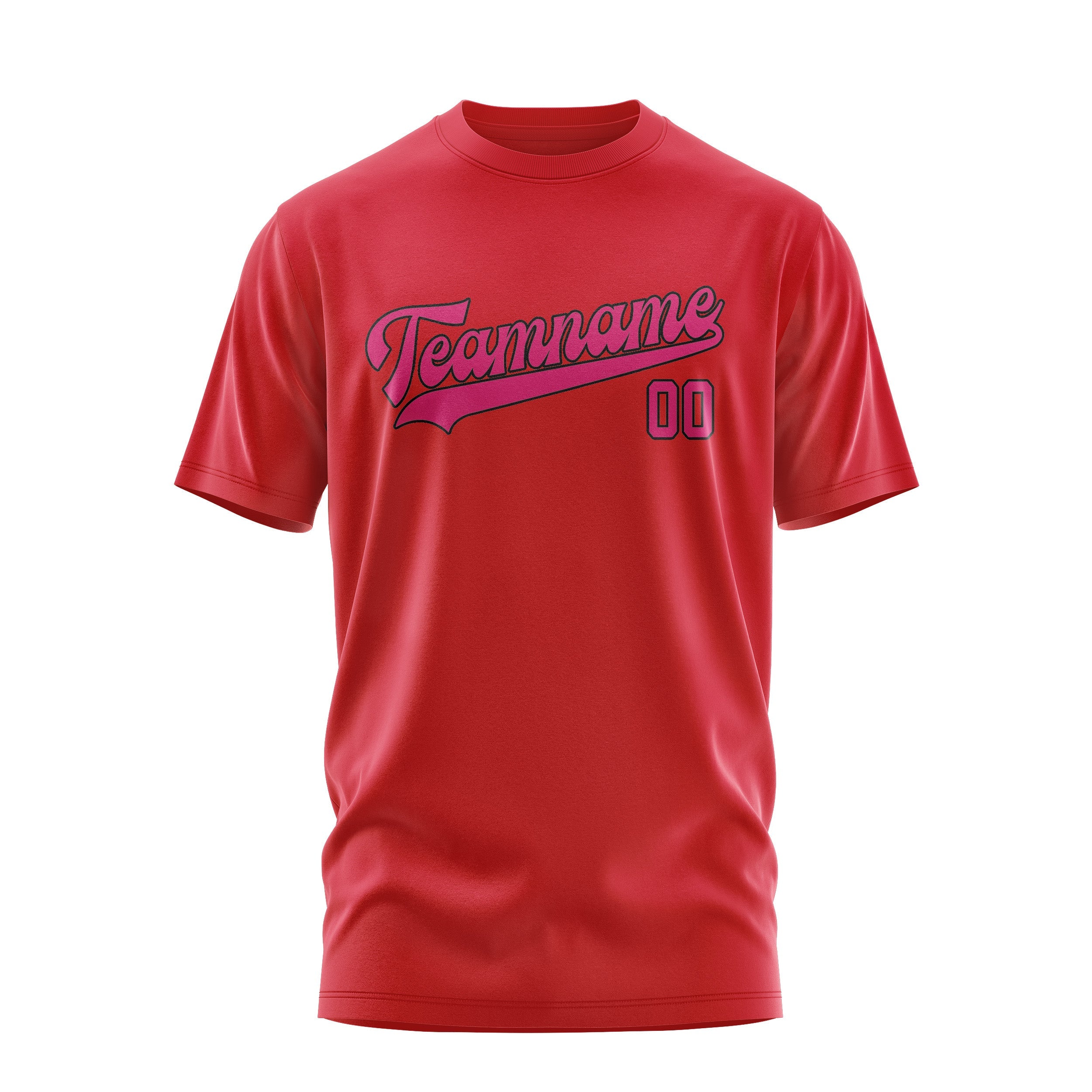 T-shirt personnalisé rouge et rose
