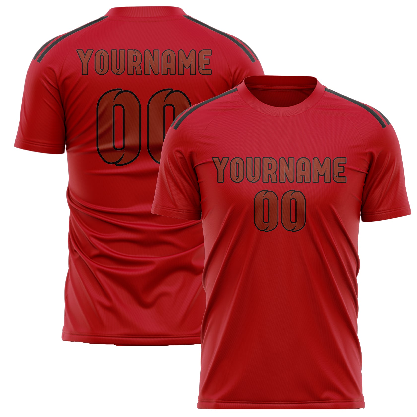 Maillot de football rouge corail personnalisé