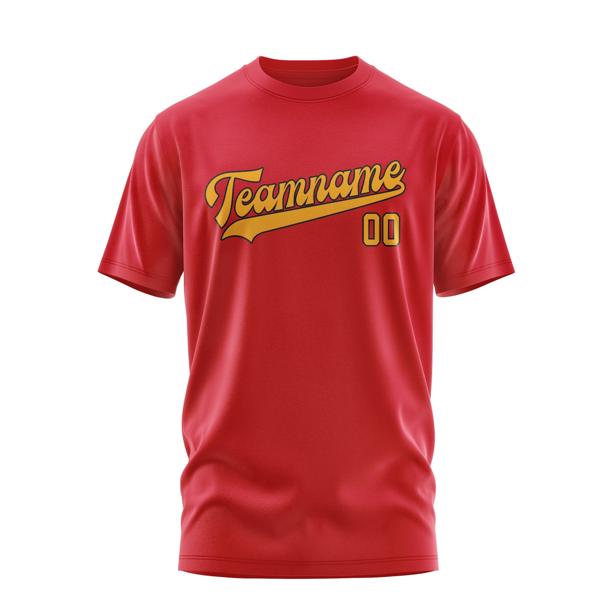 T-shirt personnalisé rouge et jaune