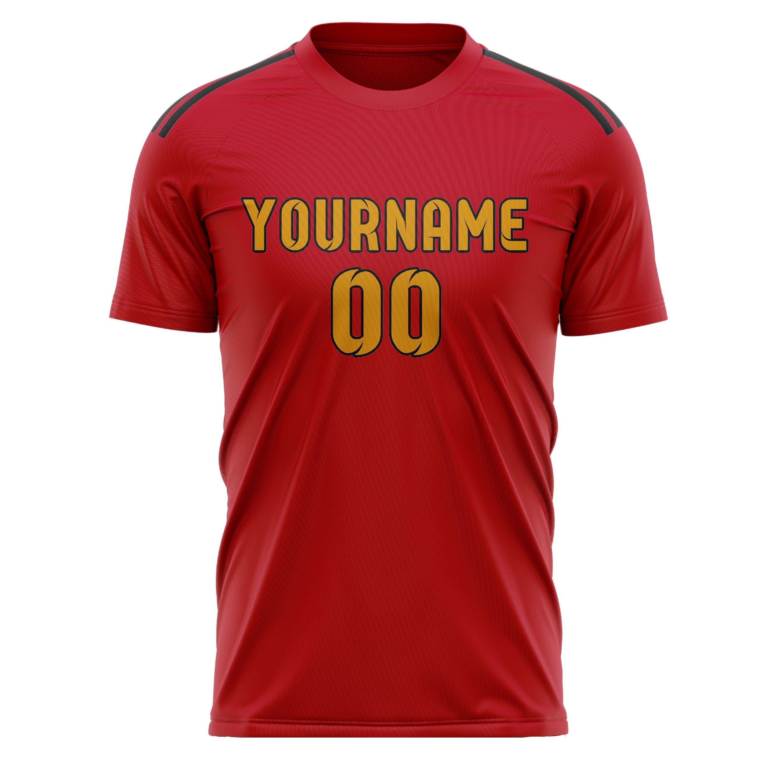 Maillot de football personnalisé rouge et jaune