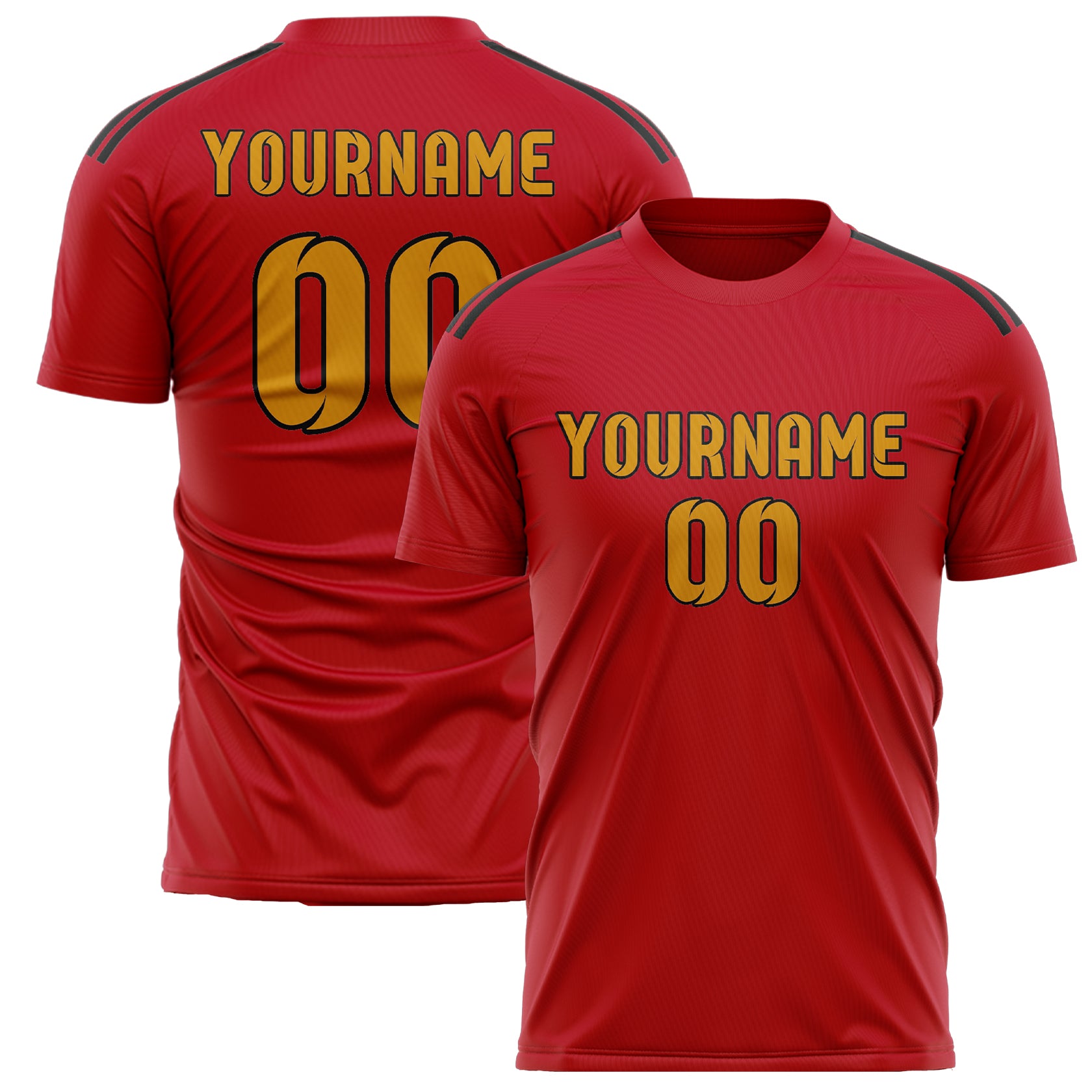 Maillot de football personnalisé rouge et jaune
