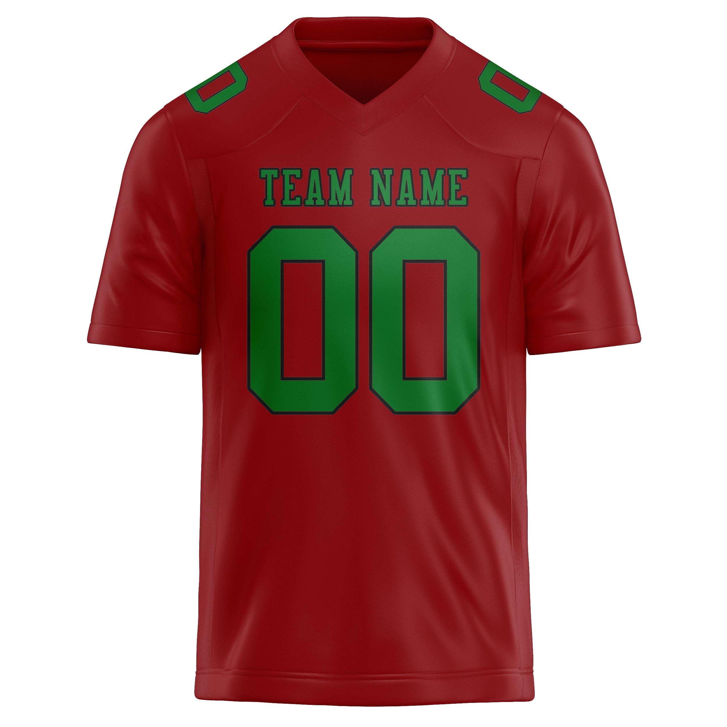 Maillot de football personnalisé rouge et vert émeraude