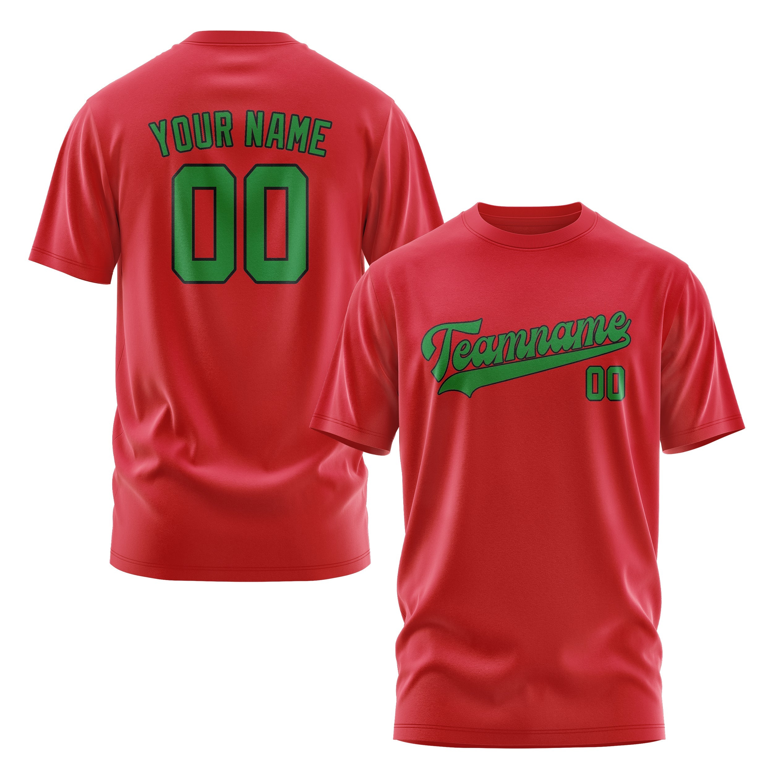 T-shirt personnalisé rouge émeraude vert émeraude