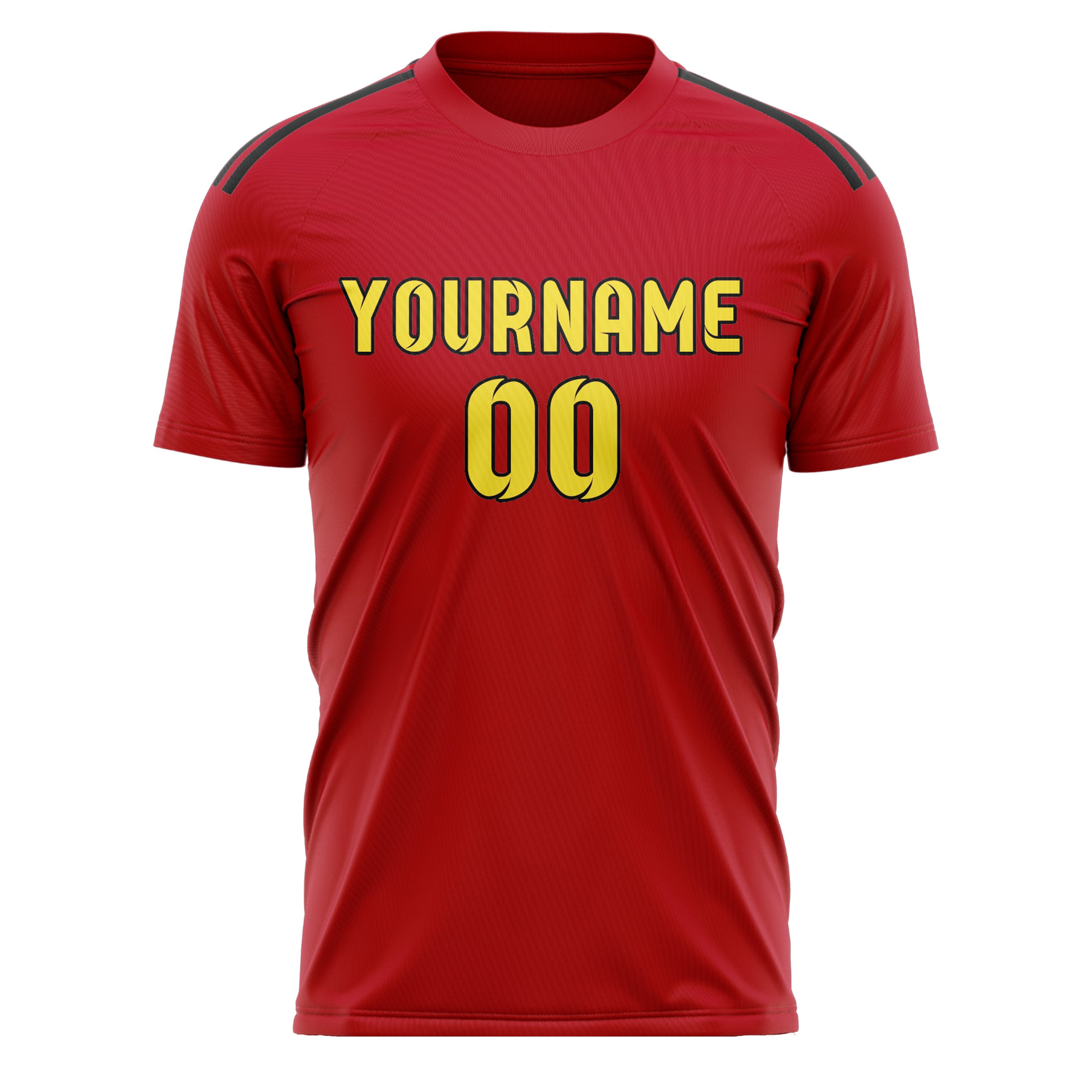 Maillot de football personnalisé rouge et jaune clair