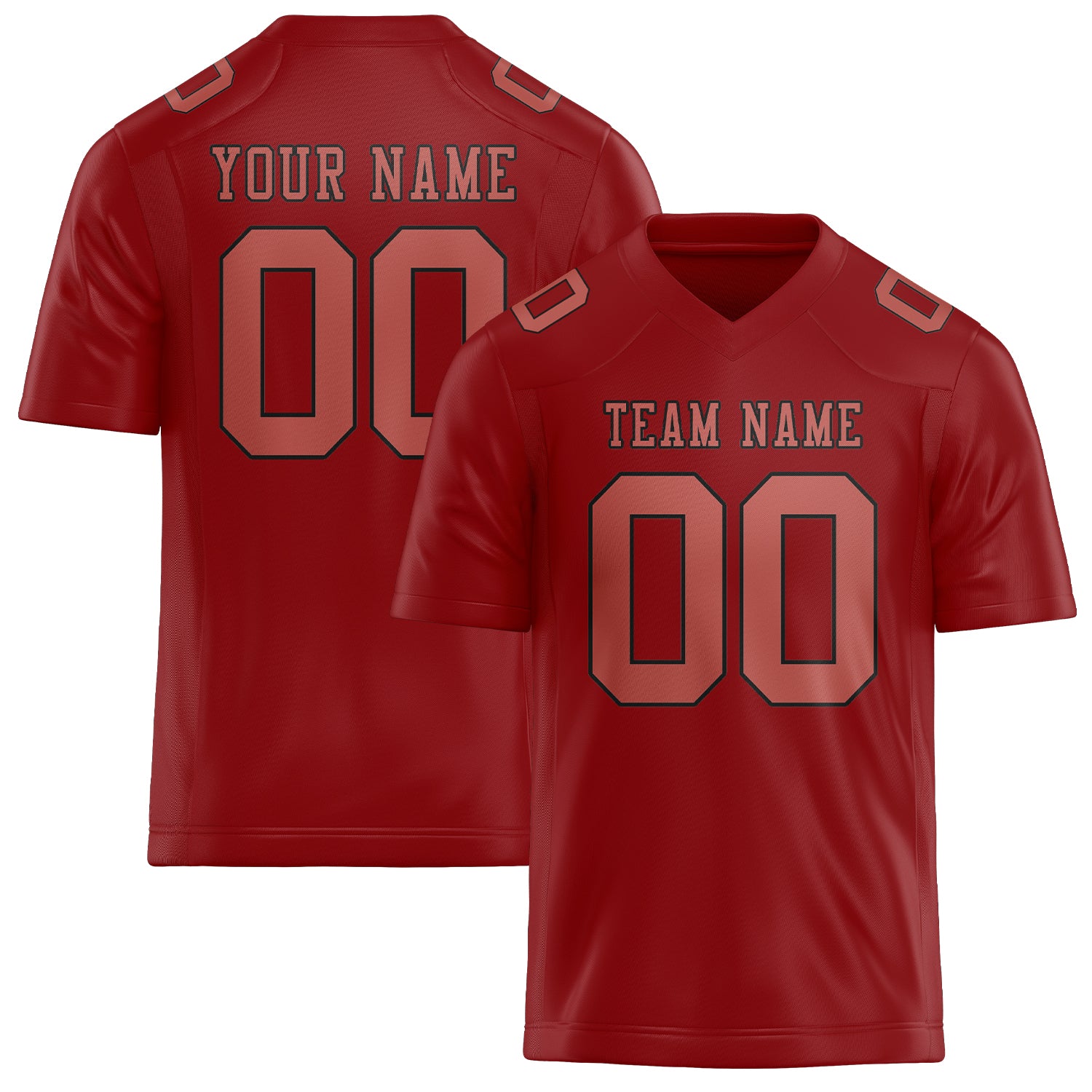 Maillot de football personnalisé Red Copper Rose