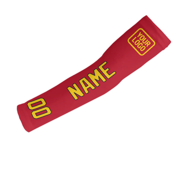 Manchon de bras rouge et or personnalisé